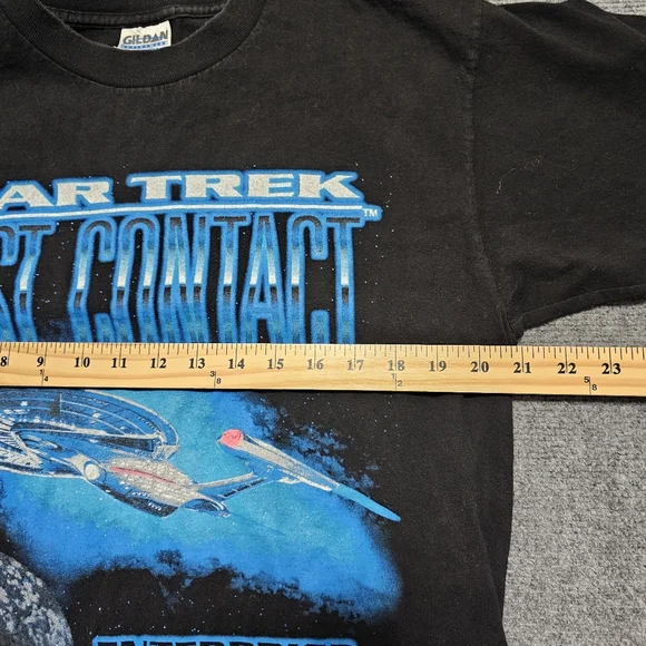 Vintage 1996 Star Trek First Contact Movie Release T Shirt Adult L Sci Fi RARE
